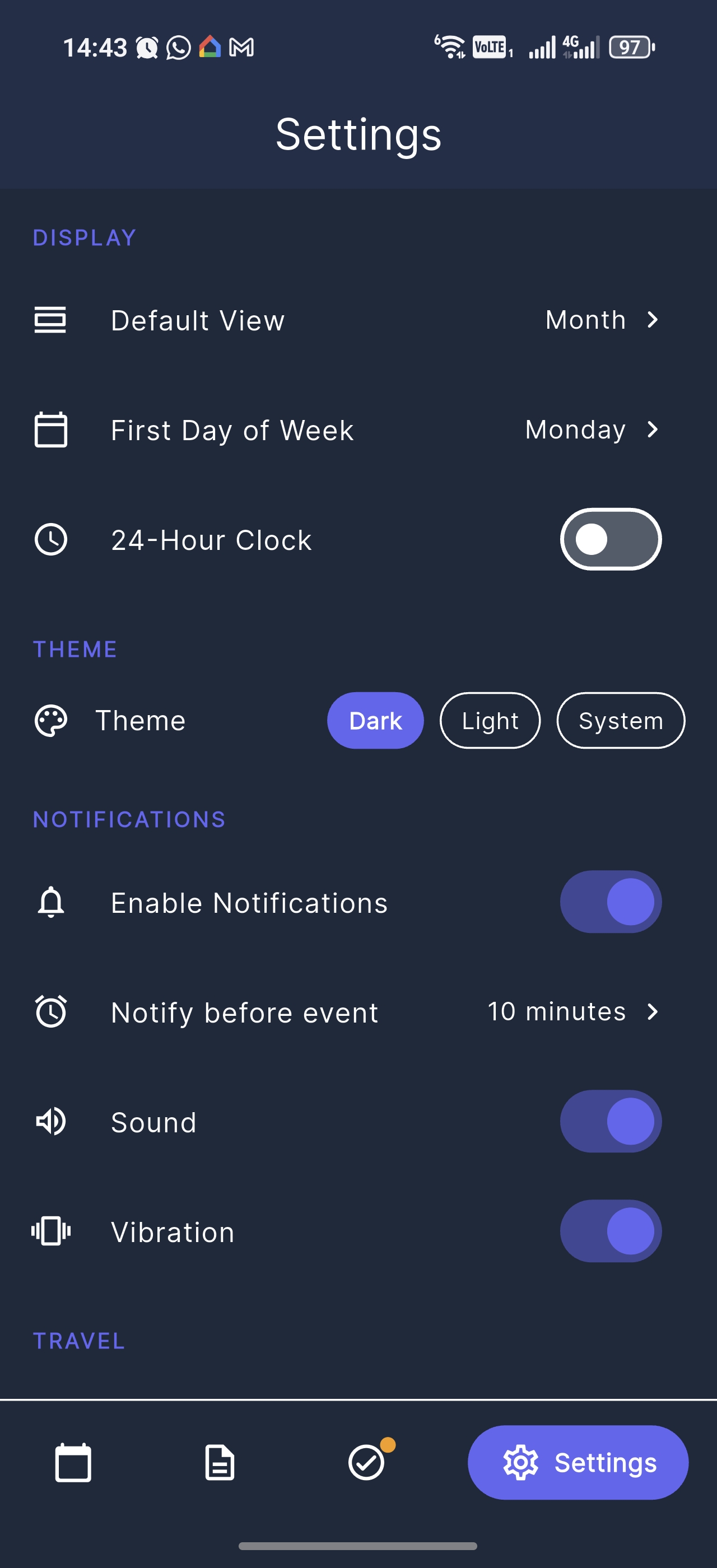 Momentum Calendar app screenshot