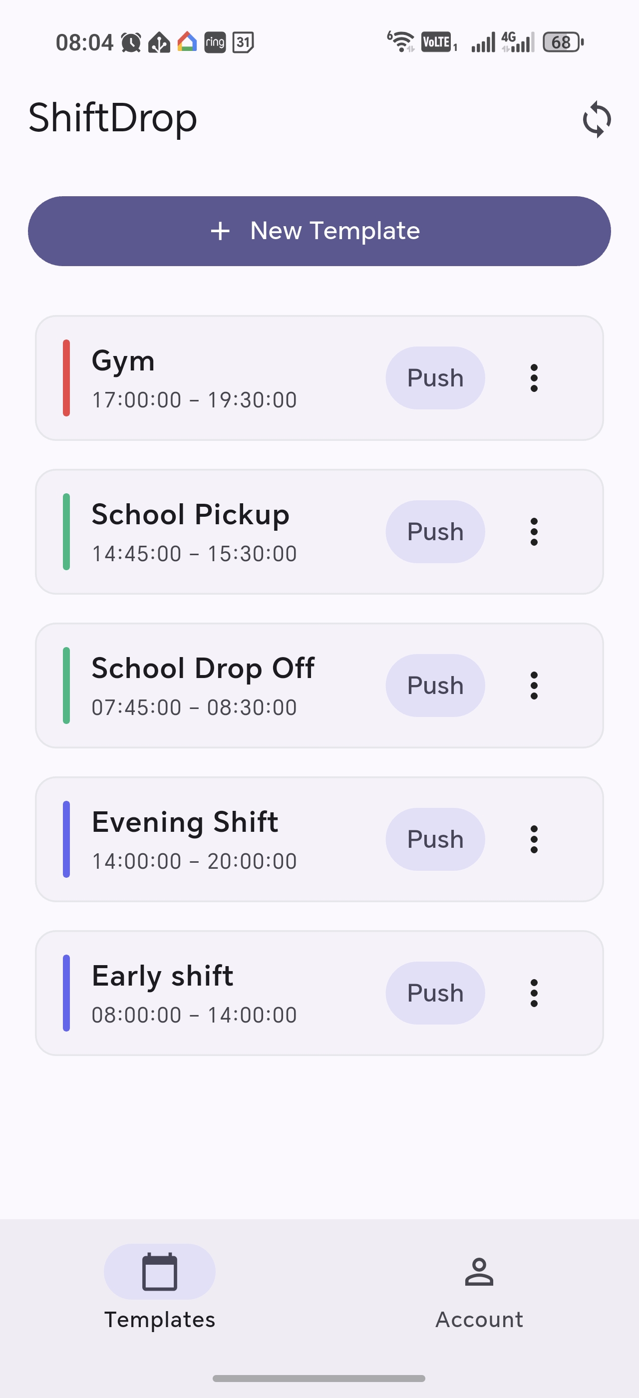 ShiftDrop app showing calendar interface for bulk-adding shifts